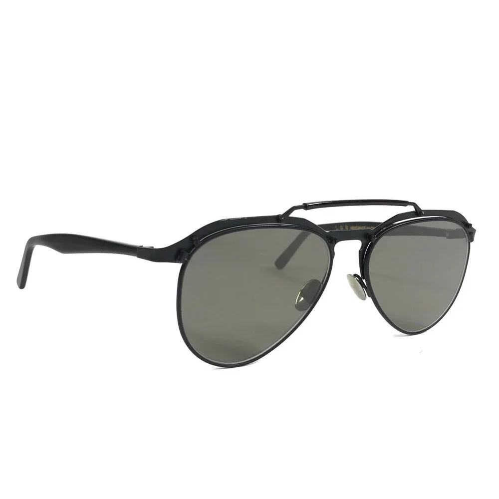 L.G.R Sunglasses SICARIUS 22 Black Aviator Frames w/ Dark Gray Lenses 54-16-145